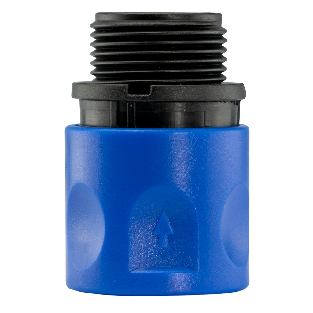 Hose Connector Blue with BSPF- Quick Connect Valve and Hose Connector 16mm Barb