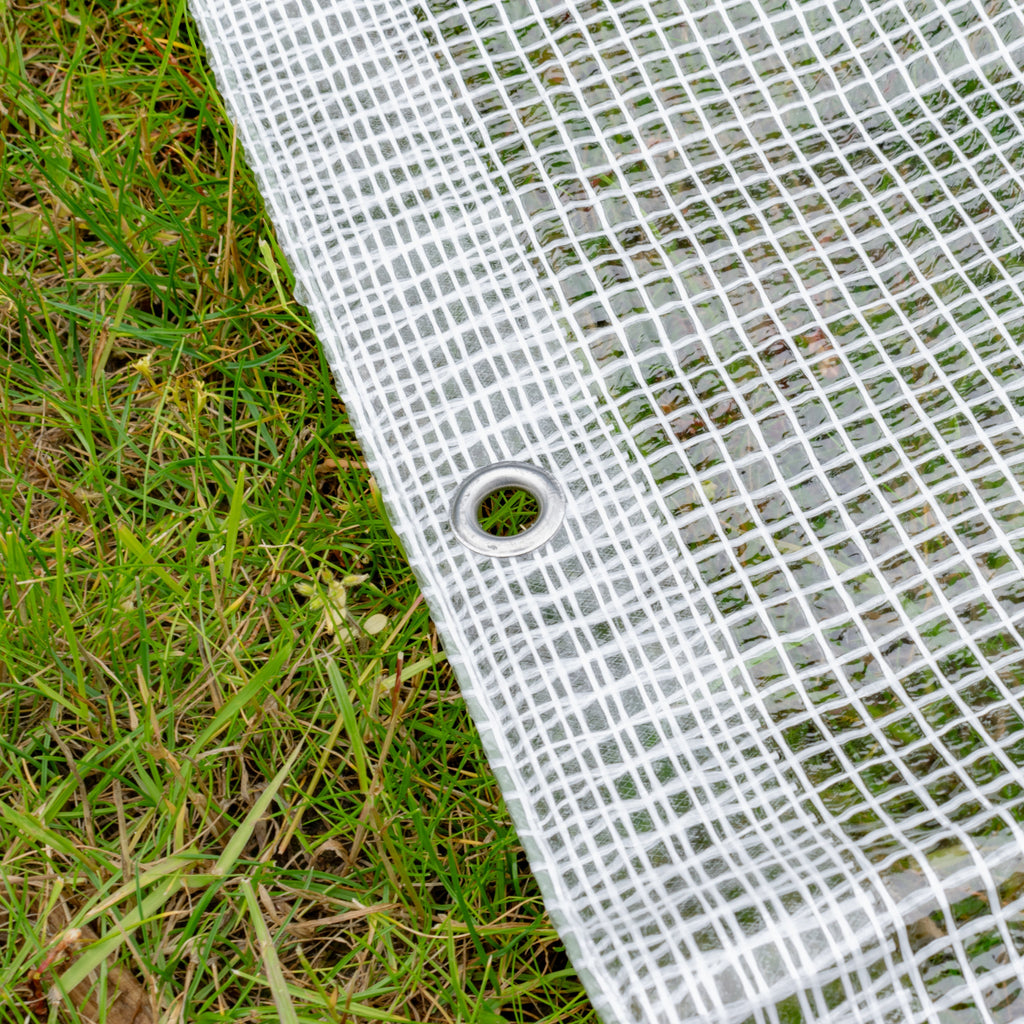Clear M-Grade Tarpaulin 4m x 6m Waterproof Tarpaulin Cover Outdoor Ground Sheet