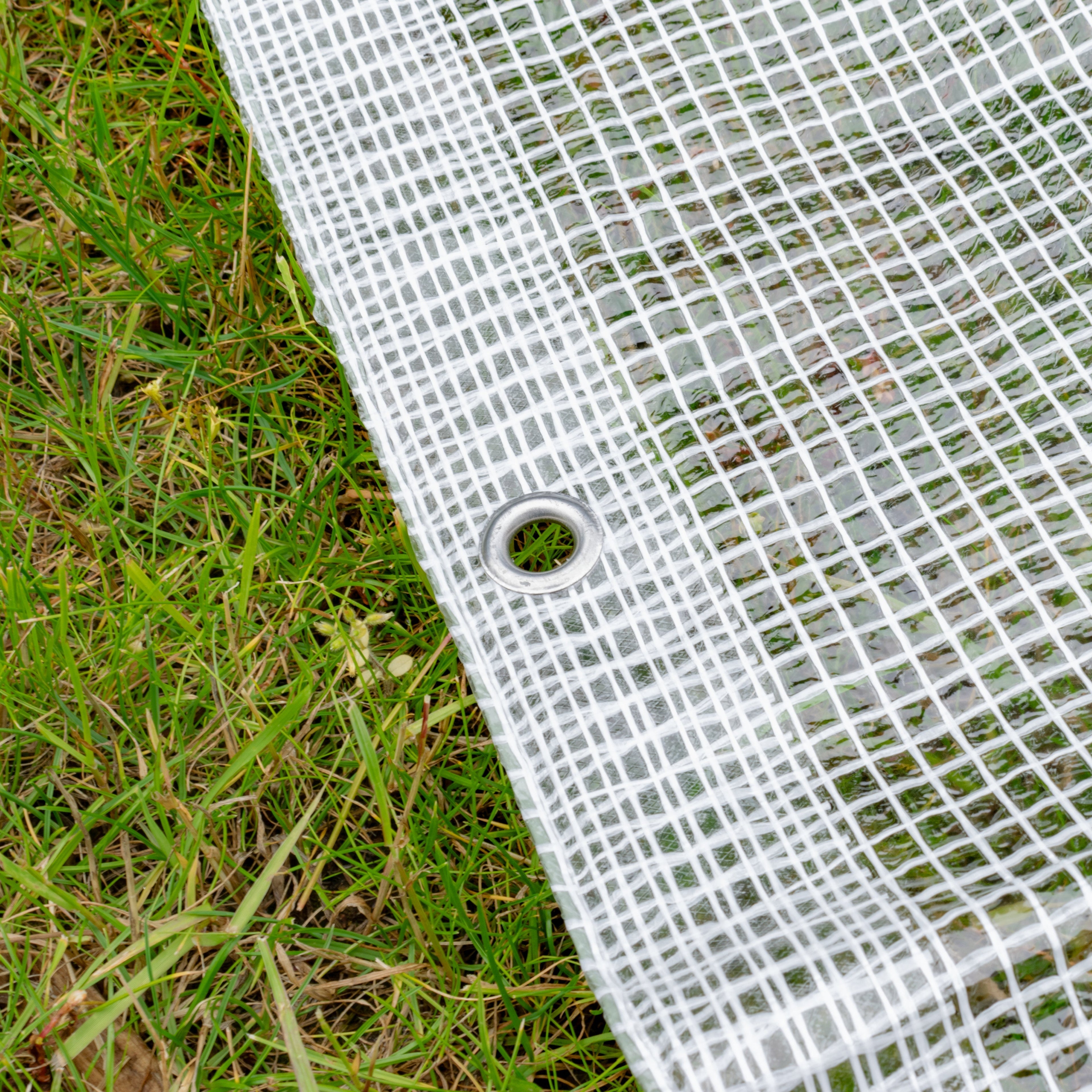 Clear M-Grade Tarpaulin 4m x 6m Waterproof Tarpaulin Cover Outdoor Ground Sheet