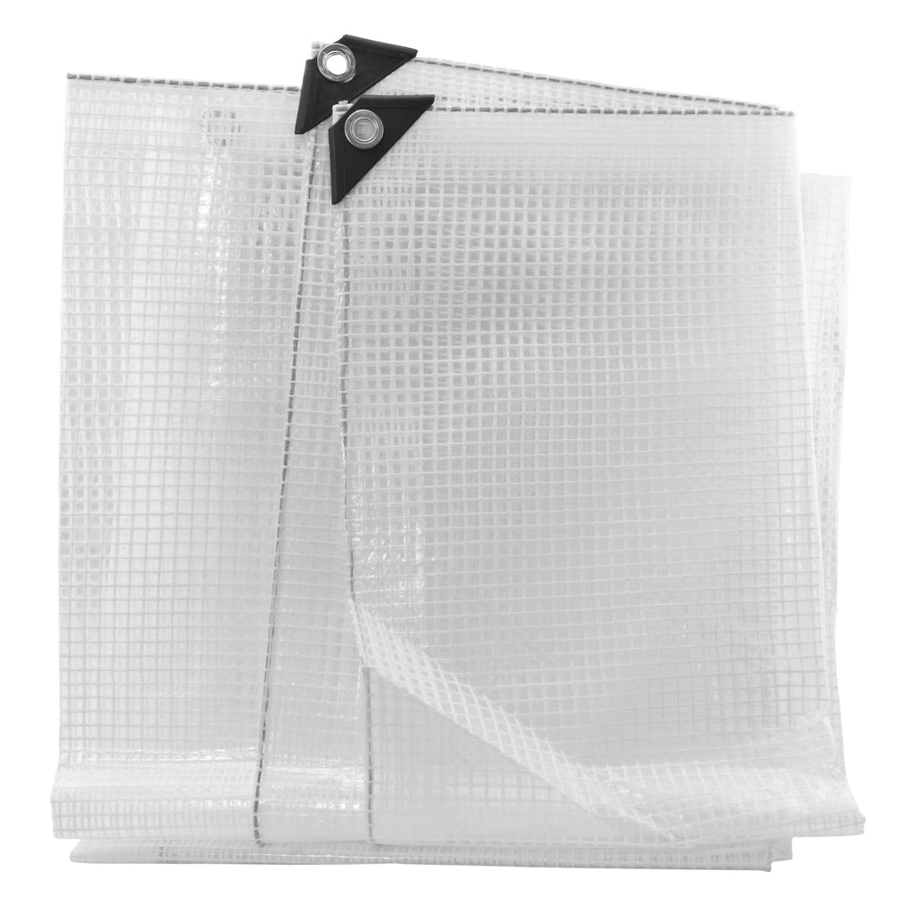 Clear M-Grade Tarpaulin 4m x 6m Waterproof Tarpaulin Cover Outdoor Ground Sheet