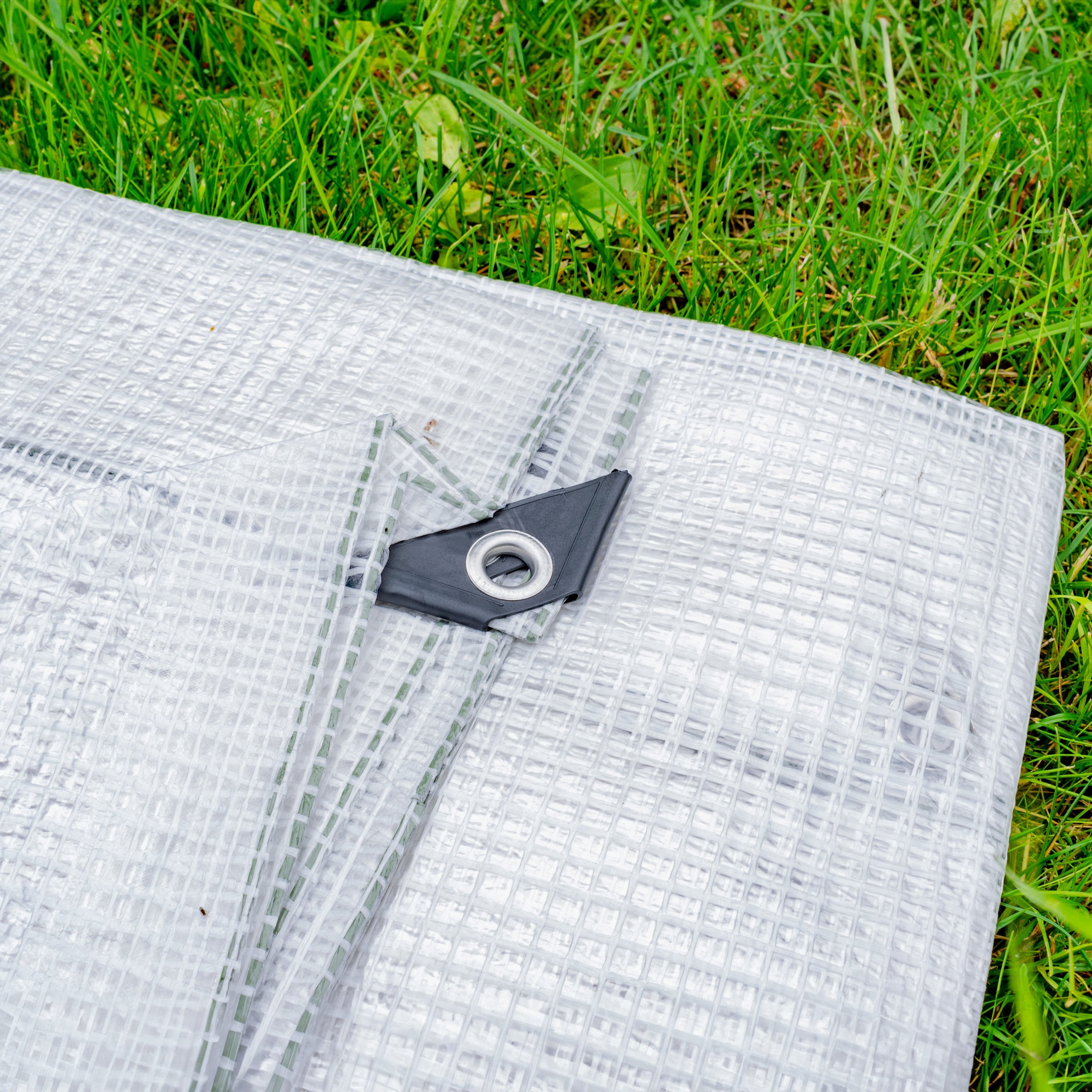 Clear M-Grade Tarpaulin 4m x 6m Waterproof Tarpaulin Cover Outdoor Ground Sheet