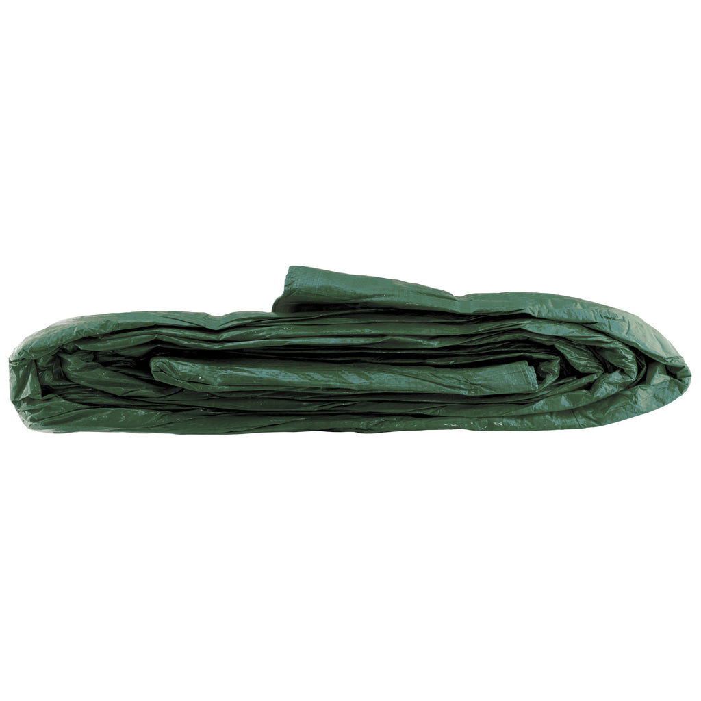 Green S-Grade Tarpaulin with 10m of 6mm Bungee Rope and 10 x Screw Type Tarp Clips