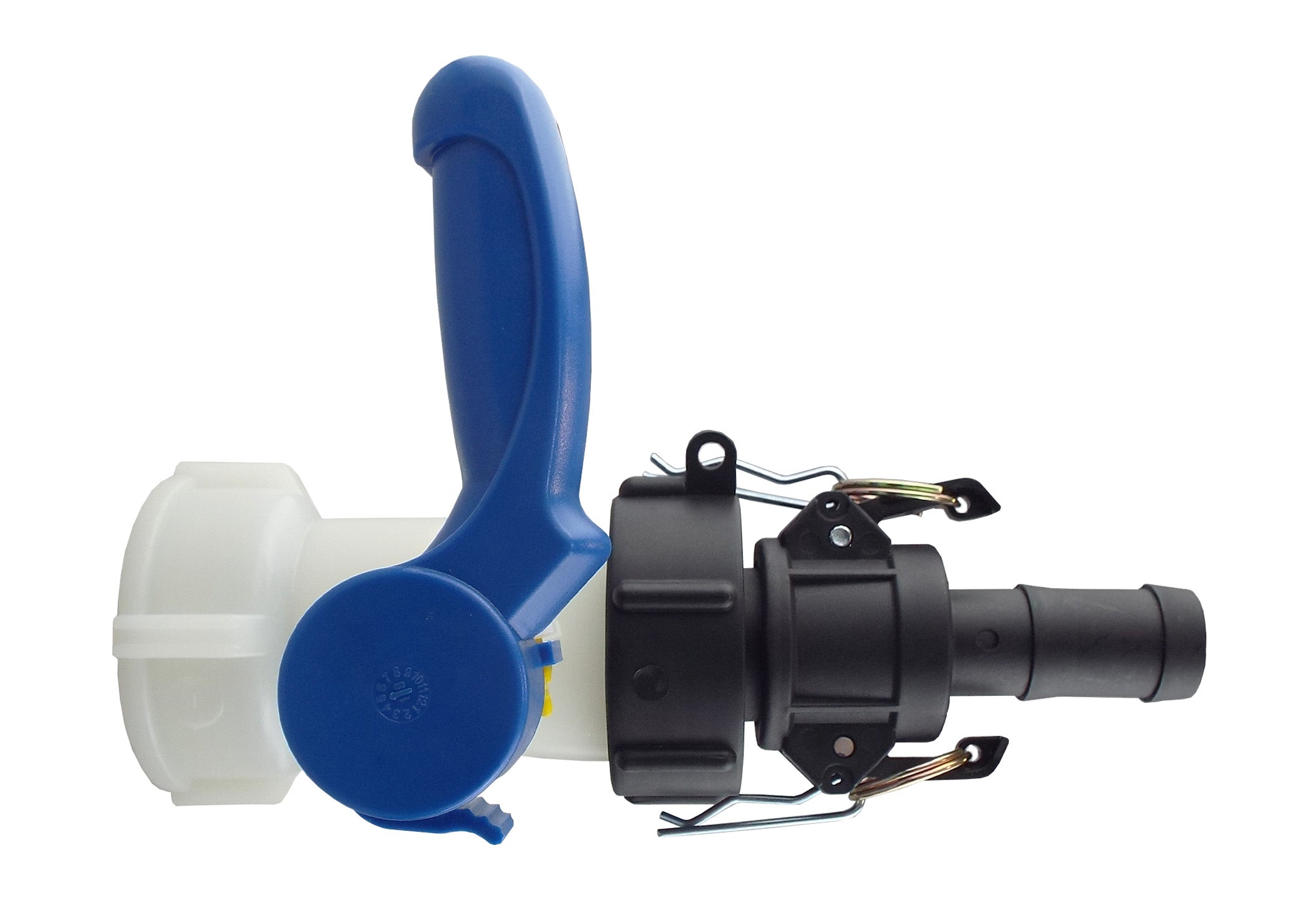 IBC 2 S60X6 Valve with IBC S60X6 - 1 Camlock Fitting and 1 Type C Camlock