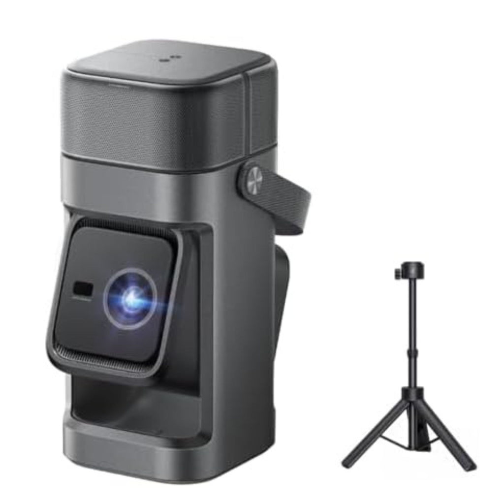 Projector paired with surround sound speakers