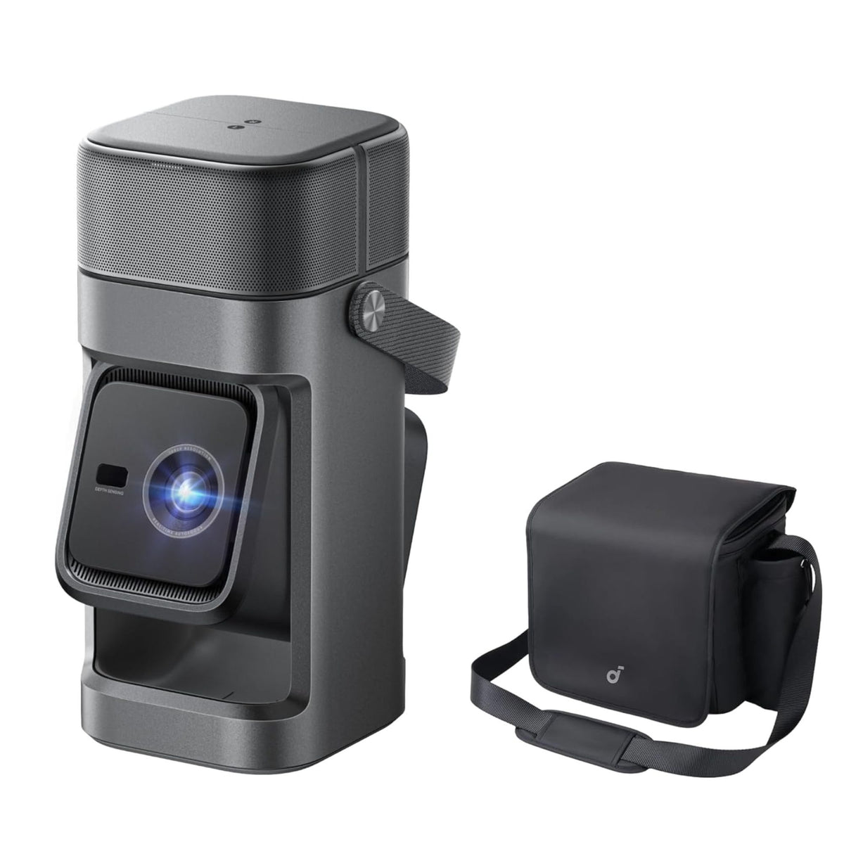 Projector paired with surround sound speakers