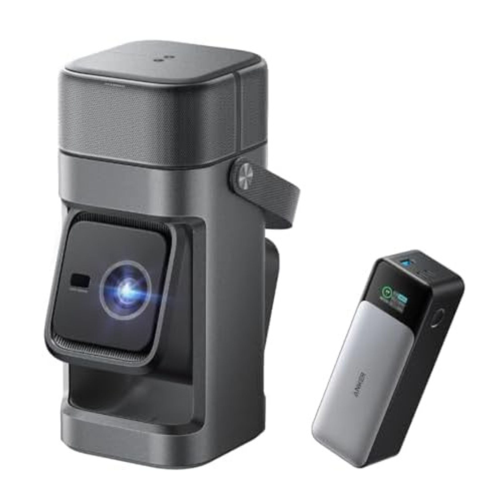 Projector paired with surround sound speakers